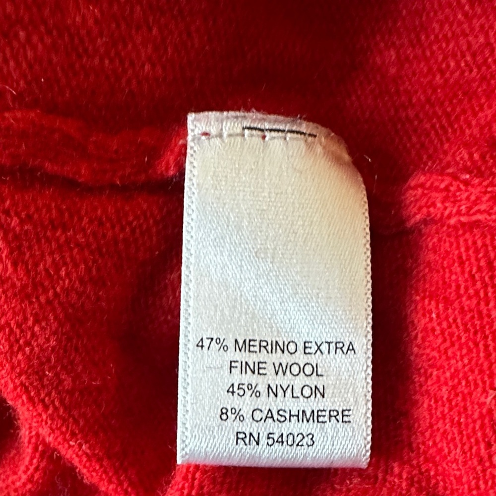 Banana Republic Women’s Red Cowl Neck Sweater w/ Italian wool xs NEW YEAR SALE! - Picture 6 of 7